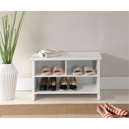 Kb 18 x 30 x 14 in. Shoe Bench - White KB302722